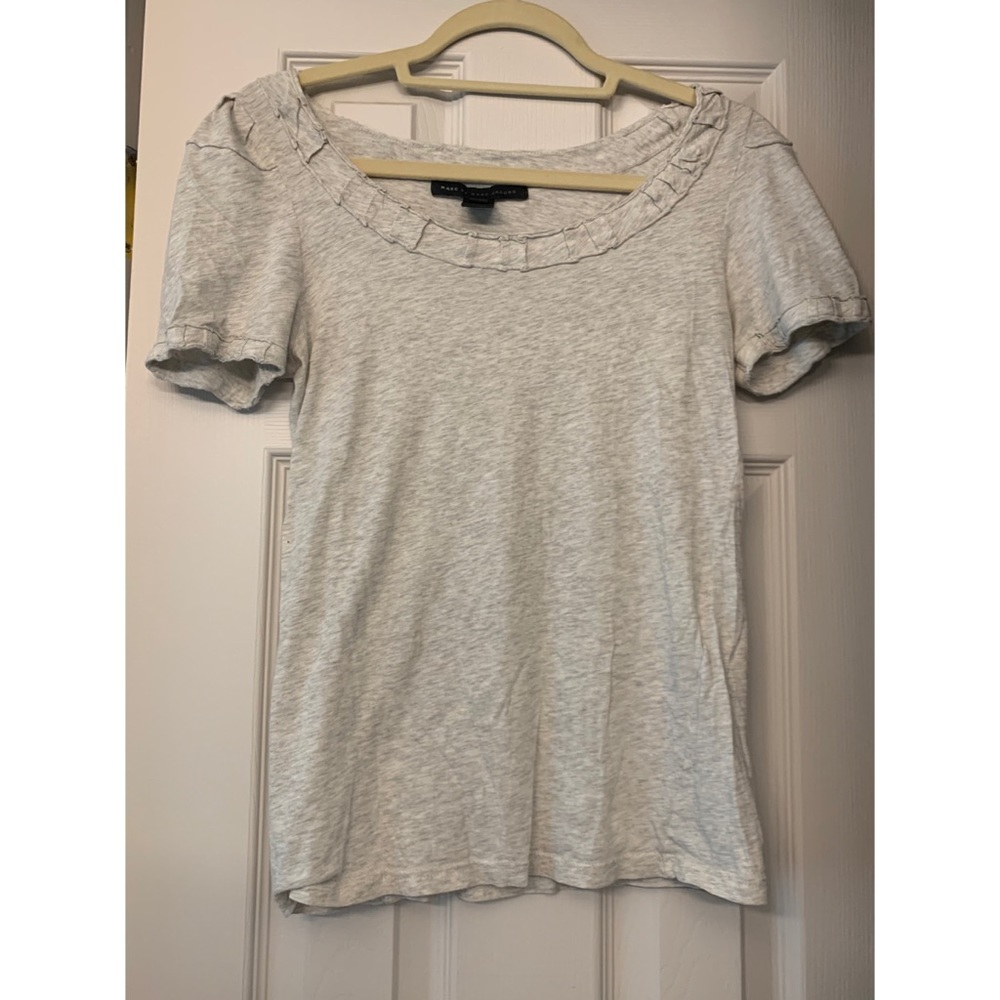 Marc by Marc Jacobs Light Gray detailed Scoop Neck